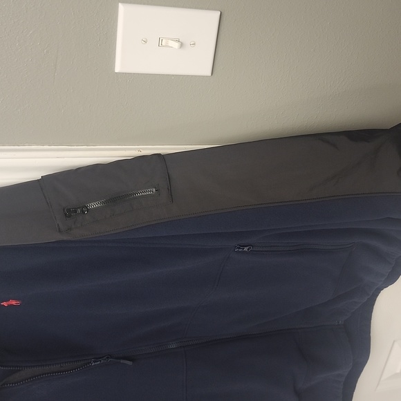 Polo Ralph Lauren Color Block Full Zip Fleece Jacket Navy - Picture 5 of 8